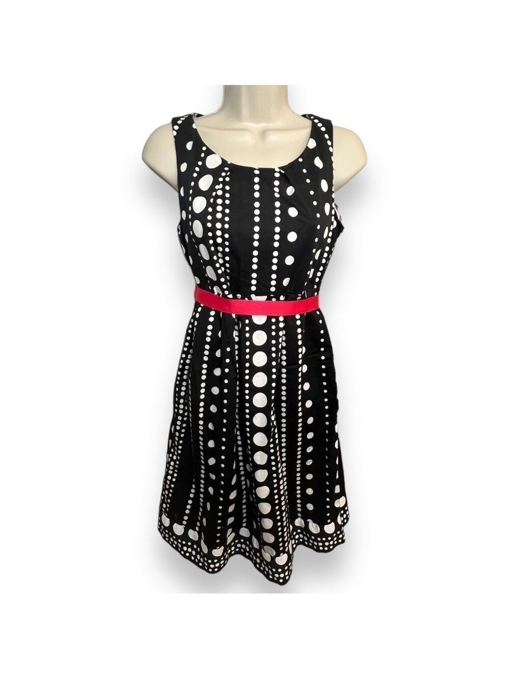 MOTHERHOOD Maternity Sleeveless Polka Dot Dress Black and White Size Medium